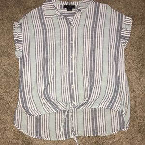 Womens Tie front Button Down Shirt